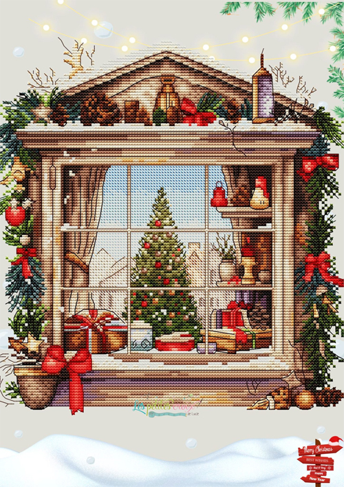 les petites croix de lucie cross stitch christmas window needlework