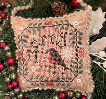 Homespun Elegance - 2023 Sampler Ornament - Be Merry Birdie MAIN