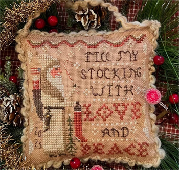 Homespun Elegance - 2023 Santa Ornament - Love & Peace MAIN