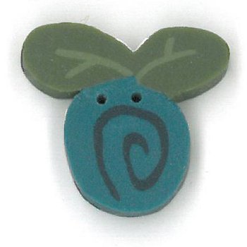 Jabco Button - 2312 Ocean Blue Swirly Bud MAIN