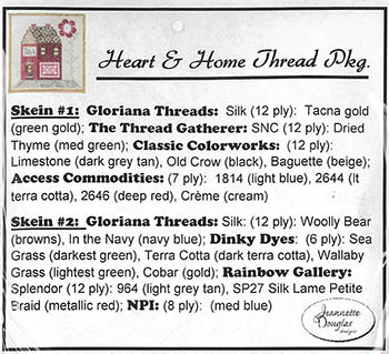 Jeannette Douglas Designs - Heart and Home Thread Pkg. MAIN