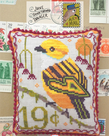 Lindy Stitches - Air Mail - June Silver-Throated Tanager MAIN