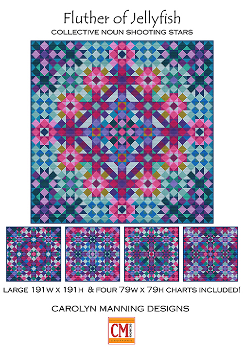 carolyn manning designs cross stitch collective noun shooting stars fluther of jellyfish cm