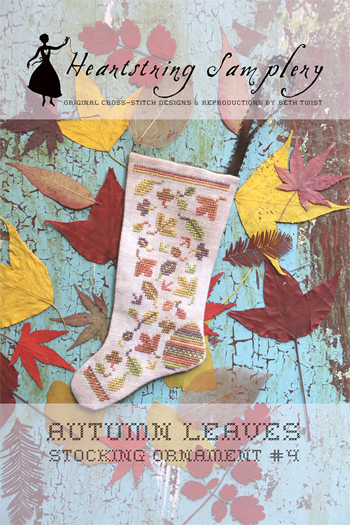 Heartstring Samplery - Autumn Leaves Stocking Ornament #4 MAIN