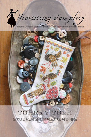 Heartstring Samplery - Turkey Talk Stocking Ornament #5 MAIN