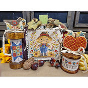 Quaint Rose Needlearts - Scarecrow Spool Set THUMBNAIL