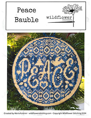 Wildflower Stitching - Peace Bauble MAIN