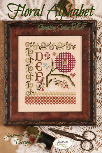 Jeannette Douglas Designs - Floral Alphabet Sampling Series - DEF MAIN