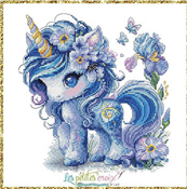 Les Petites Croix De Lucie - Unicorn Blue Flowers THUMBNAIL