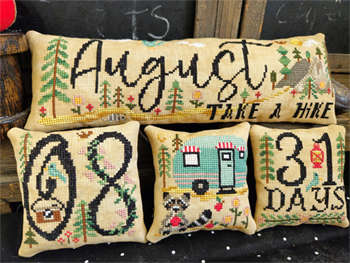 Quaint Rose Needlearts - Monthly Calendar - August Take A Hike MAIN