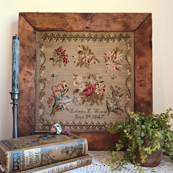 The Wishing Thorn - Rebecca Worrall Sampler 1847 MAIN
