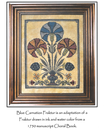 Three Sheep Studio - Blue Carnation Fraktur MAIN