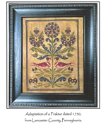 Three Sheep Studio - 1750 Lancaster County Fraktur THUMBNAIL
