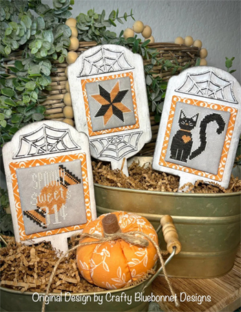 Crafty Bluebonnet Designs - Stitchy Stake Series - Halloween Stitchy Stakes MAIN