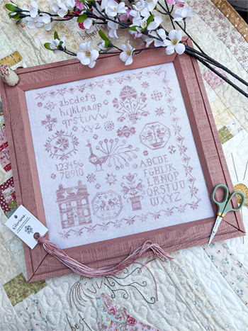 Pansy Patch Quilts And Stitchery - Pink Peacock Sampler MAIN