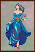 Cross Stitching Art - Mirabelle, The Midnight Rose THUMBNAIL