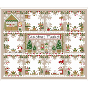 Country Cottage Needleworks - Christmas Market - Christmas Cake Stand SWATCH