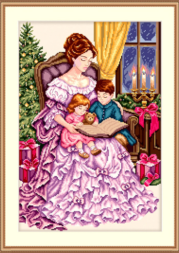 Cross Stitching Art - Silent Night, Loving Arms MAIN