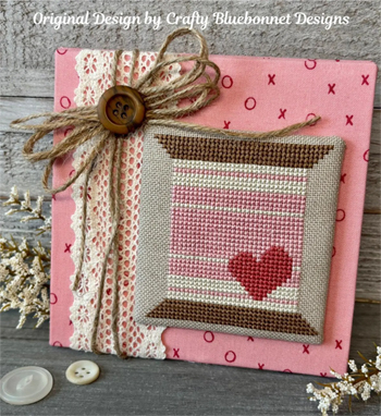 Crafty Bluebonnet Designs - Valentine's Spool Series - Heart And Stripes Spool MAIN