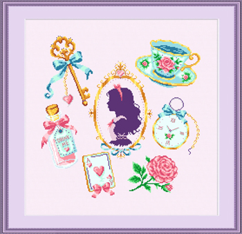 Cross Stitching Art - Alice And Her Tiny Treasures MAIN