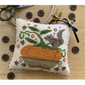 Stitches By Ethel - Pumpkin Basket Pinkeep THUMBNAIL