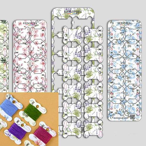 Floral Cardboard Bobbins (pk/4) MAIN