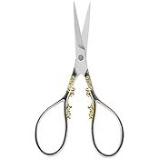 Sullivans Heirloom Embroidery Scissors 4" Gold & Silver Teardrop THUMBNAIL