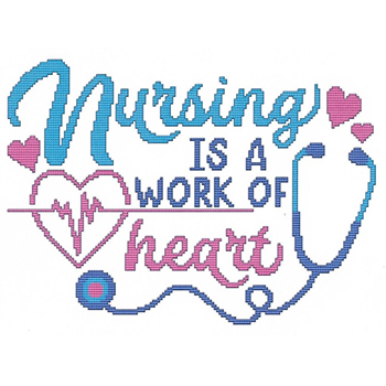 Cross Stitch Wonders - Nursing Is A Work Of Heart MAIN