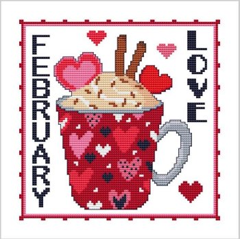 Cross Stitch Wonders - A Year Of Mugs - February MAIN