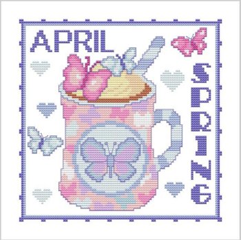 Cross Stitch Wonders - A Year Of Mugs - April MAIN