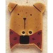 Mill Hill Button - 43001 Debbie Mumm - Gold Teddy Bear with Red Bow MAIN