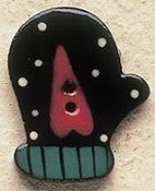 Mill Hill Button - 43025L Debbie Mumm - Dotted Left Mitten w/ Heart MAIN