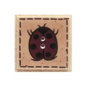 Mill Hill Button - 43041 Debbie Mumm - Ladybug on Square MAIN