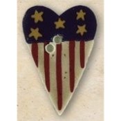Mill Hill Button - 43159 Debbie Mumm - Stars N' Stripes Heart THUMBNAIL