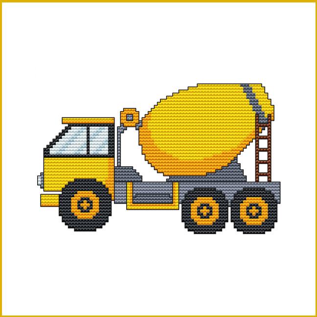 cross stitch wonders cross stitch construction truck cement truck