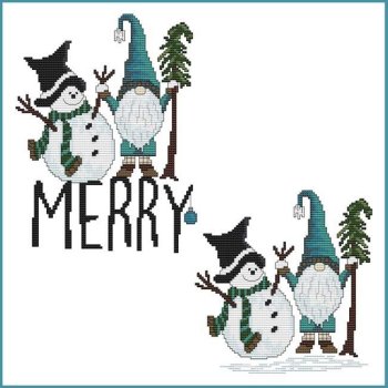 Cross Stitch Wonders - Merry Snowman And Gnome MAIN