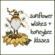 Cross Stitch Wonders - Sunflower Wishes & Honeybee Kisses Gnome THUMBNAIL