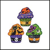 Cross Stitch Wonders - Halloween Cupcakes Trio I THUMBNAIL