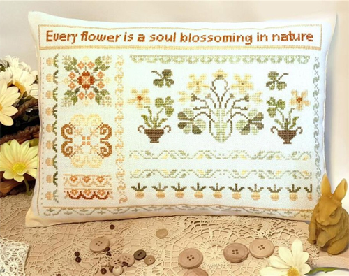 samplers and primitives cross stitch every flower is a soul needlework