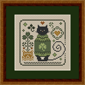 Happiness Is HeartMade - Cat Tales Collection - Cat In A Cozy Green Sweater THUMBNAIL