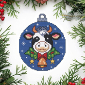 Cross Stitch Wonders - Cow Christmas Ornament THUMBNAIL