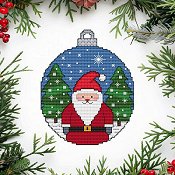 Cross Stitch Wonders - Santa Christmas Ornament THUMBNAIL