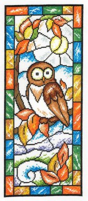 Imaginating - Stained Glass Autumn Owl MAIN