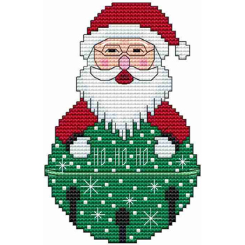 Cross Stitch Wonders - Jingle Bell Ornament Series - Santa Claus MAIN