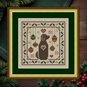 Happiness Is HeartMade - The Dog Days - Dog With Holly And Ornaments THUMBNAIL