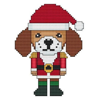 Cross Stitch Wonders - Nutcracker Series - Santa Hat Dog MAIN
