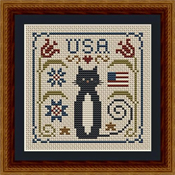 Happiness Is HeartMade - Cat Tales Collection - Patriotic USA Cat THUMBNAIL