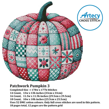 Artecy Cross Stitch - Patchwork Pumpkin 3 #16050 MAIN