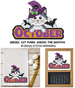 Cross Stitch Wonders - Cat Purrs Across The Months - October THUMBNAIL
