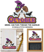 Cross Stitch Wonders - Dog Paws Through The Calendar - October THUMBNAIL